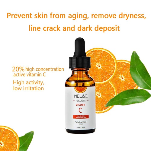  MELAO Vitamin C Hyaluronic Acid Shrink Pore Face Serum Moisturizing Essence Anti-Aging Anti-Oxidant Dry Skin Care