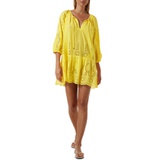 Melissa Odabash Ashley Eyelet Detail Cotton Cover-Up Tunic_LEMON