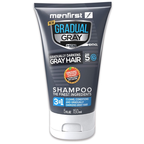  MENFIRST Gradual Gray 3-in-1 Grey Hair Reducing SHAMPOO For Men - Scalp Wash that Cleans, Darkens, Conditions, and Gradually Reduces Grey and White Hair Color for Natural Looking R