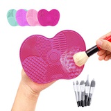 MHYS （Rose 2PCS）Makeup Brush Cleaners Silica gel cleaning pad Cleaning makeup brush Brush cleaning tool brush cleaner
