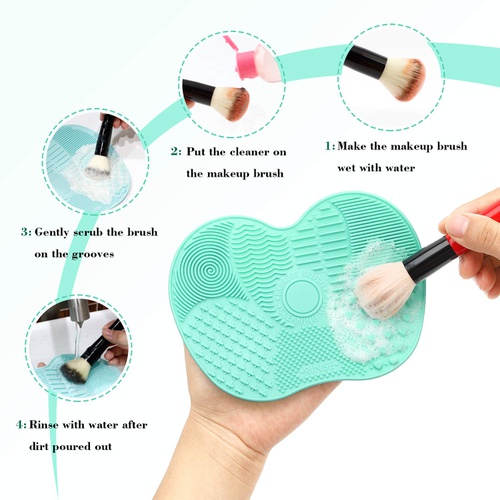  MHYS （Rose 2PCS）Makeup Brush Cleaners Silica gel cleaning pad Cleaning makeup brush Brush cleaning tool brush cleaner