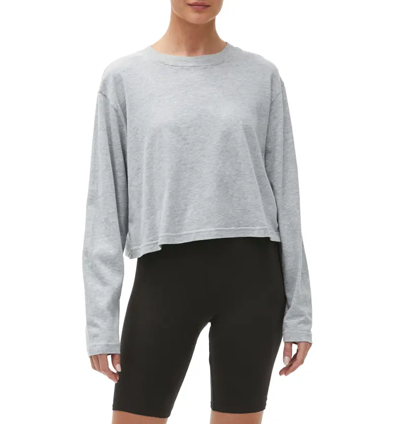 Michael Stars Mac Boxy Long Sleeve T-Shirt_GREY