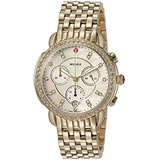 MICHELE Womens Sidney Stainless Steel Swiss-Quartz Watch with Stainless-Steel Strap, Gold, 18 (Model: MWW30A000008)