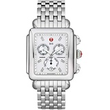 MICHELE Womens MWW06Z000012 Deco XL Analog Display Swiss Quartz Silver Watch