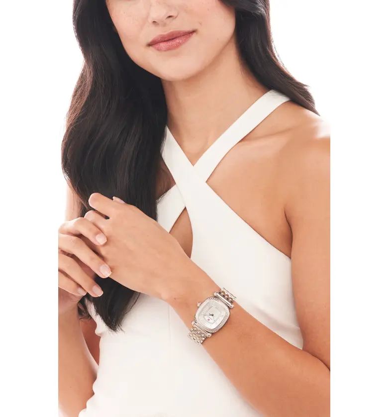  MICHELE Caber Isle Diamond Dial Diamond Watch Head & Bracelet, 32mm_SILVER/ WHITE/ SILVER