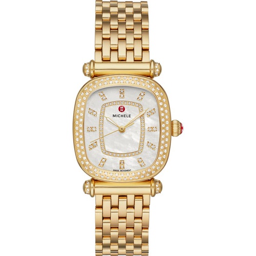  MICHELE Caber Isle Diamond Dial Diamond Watch Head & Bracelet, 32mm_GOLD/ WHITE/ GOLD