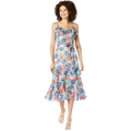 MILLY Painted Dahlia Print Petal Dress