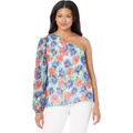 MILLY Emilia Painted Dahlia Print Top
