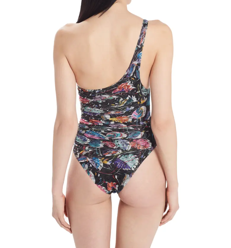  Missoni Monstera Leaf One-Shoulder One-Piece Swimsuit_MONSTERA NERA