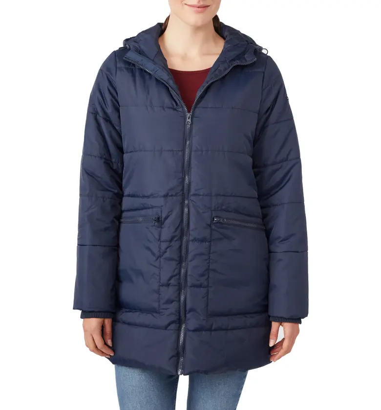 Modern Eternity 3-in-1 Hybrid Quilted Waterproof Maternity Puffer Coat_NAVY