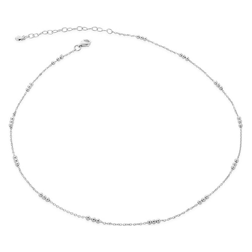  Monica Vinader Triple Beaded Chain Necklace_SILVER