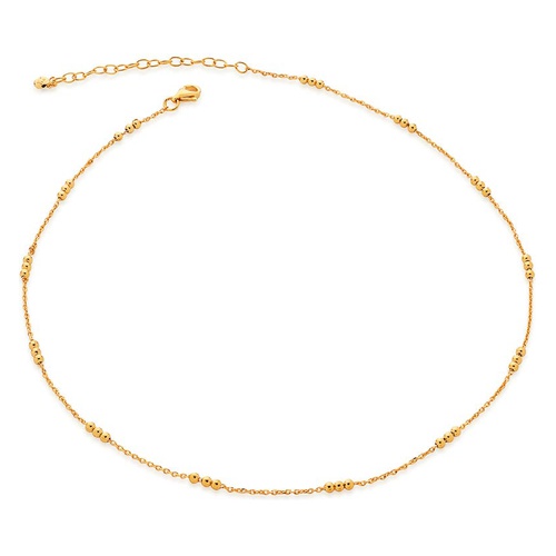  Monica Vinader Triple Beaded Chain Necklace_YELLOW GOLD