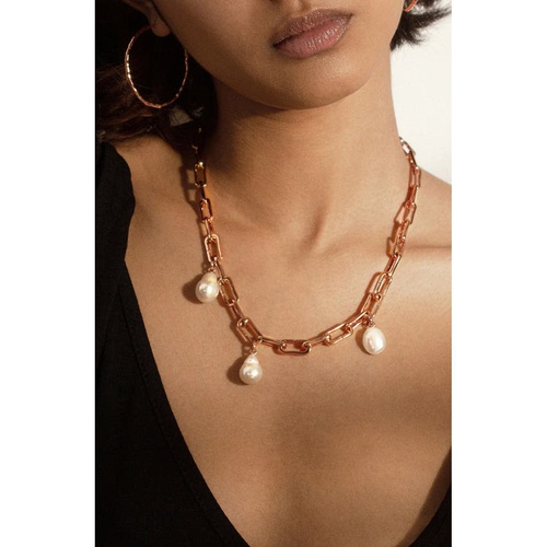  Monica Vinader Nura Baroque Pearl Necklace Enhancer_18K ROSE GOLD