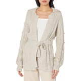 MOON RIVER Cardigan with Collar and Tie Waist