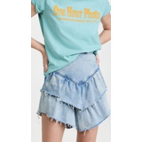 MOTHER The Ruffle Mini Raw Edge Skirt