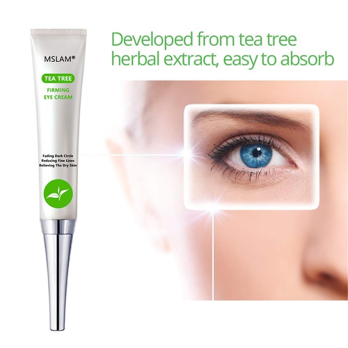  MSLAM Tea Tree Eye Cream for Dark Circle & Puffiness, Natural Tea Tree Essence Eye Cream Anti Aging Bags Reduce Fine Lines and Wrinkles, 0.7oz