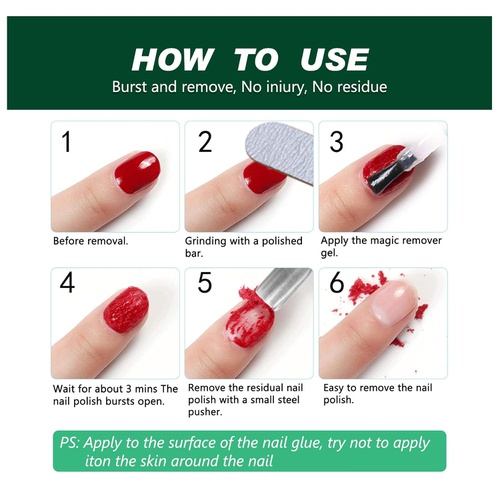 MURARA Gel Nail Polish Remover (2 Packs) - Remove Gel Nail Polish Within 2-3 Minutes - Quick & Easy Polish Remover - No Need For Foil, Soaking Or Wrapping