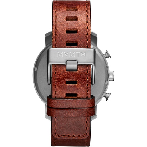  MVMT Chrono Chronograph Leather Strap Watch, 40mm_CAMEL/ WHITE/ SILVER
