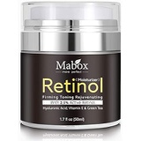 Mabox Retinol Moisturizer Cream for Face and Eye Area 1.7 Fl. Oz with Retinol, Hyaluronic Acid, Vitamin E and Green Tea for Anti Aging.Wrinkles Cream for Face ,Best Night and Day M
