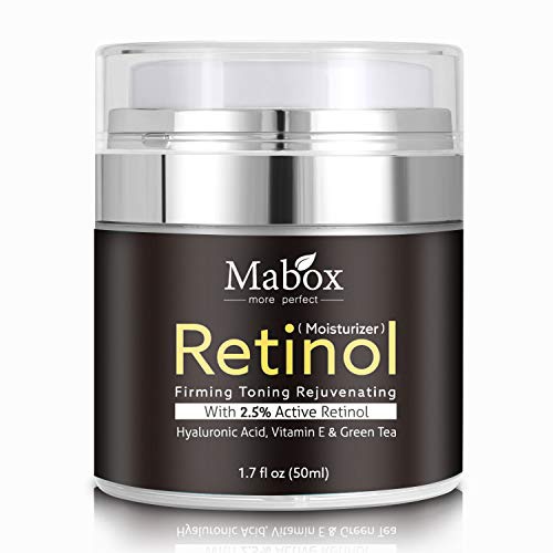  Mabox Retinol Moisturizer Cream for Face and Eye Area 1.7 Fl. Oz with Retinol, Hyaluronic Acid, Vitamin E and Green Tea for Anti Aging.Wrinkles Cream for Face ,Best Night and Day M