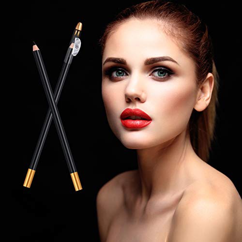  Maitys 6 Pieces Eyeliner Pencils with a Built-in Sharpener 2-In-1 Eye Liner Pen Soft Strokes Eye Silkworm Brighten Pencil Beauty Makeup Tool Christmas Valentine’s Day Present for Women Gi