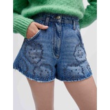 Maje Denim shorts with rhinestones