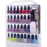 Makartt Large Gel Nail Polish Organizer Poly Nail Extension Gel Nail Tools Holder for 60 bottles- with Large Separate Compartment for Manicure Tools See-through Universal Nail Poli