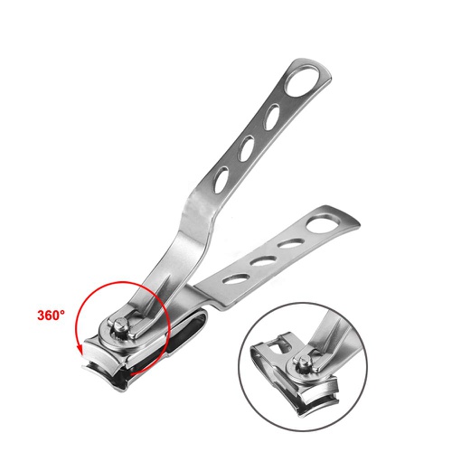  MansWill 2 Pcs Stainless Steel Nail Clippers, 360 Degree Rotating Head Fingernail & Toenail Cutter Trimmer Tools for Personal Hand/Foot Care, Manicure and Pedicure