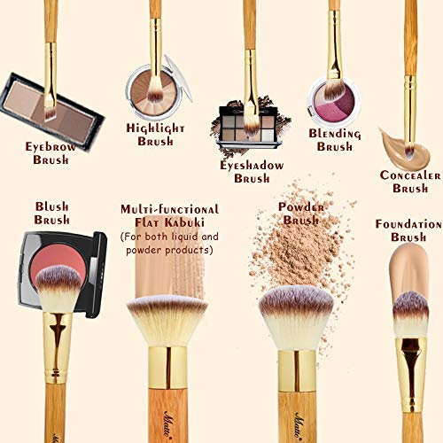  Matto Makeup Brushes 9-Piece Makeup Brush Set Foundation Brush with Travel Makeup Bag