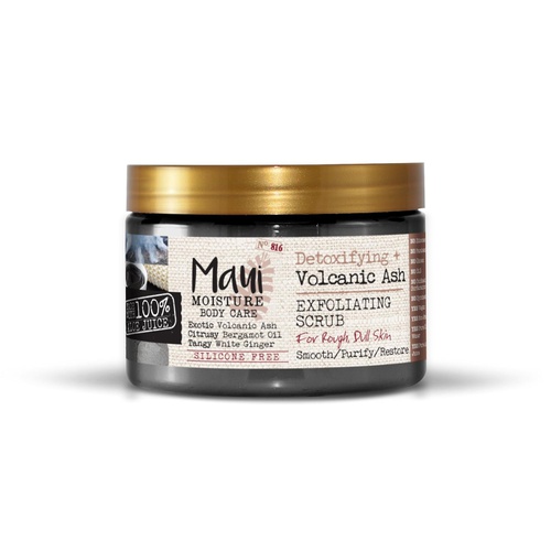  Maui Moisture Volcanic Scrub Jar 12 Ounce, Moisturizing Exfoliating Body Scrub Formulated for Dry Skin Normal Skin Combination Skin, with Aloe Vera Juice and Coconut Water, Silicon