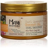 Maui Moisture Curl Quench + Coconut Oil Hydrating Curl Smoothie, Creamy Silicone-Free Styling Cream for Tight Curls, Braids, Twist-Outs & Wash-&-Go Styles, Vegan & Paraben-Free, 12