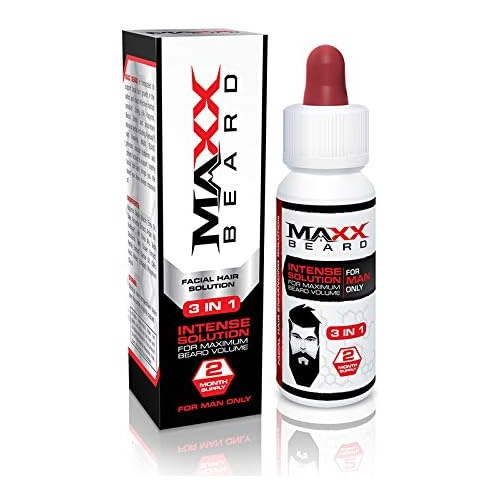  Maxx Beard -#1 Beard Growth Solution, Natural Solution for Maximum Beard Volume-2 Month Supply