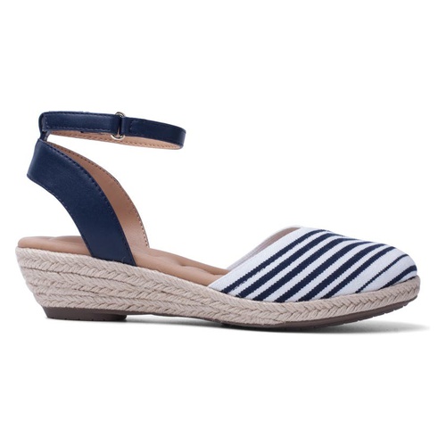 미투 Me Too Nikkie Espadrille_NAVY / WHITE FABRIC