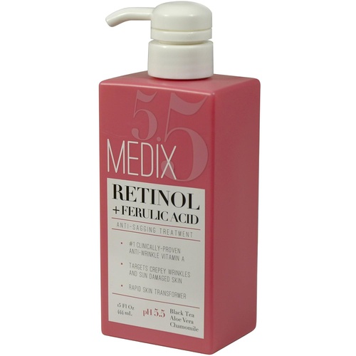  Medix 5.5 Retinol Cream with Ferulic Acid Anti-Sagging Treatment. Targets Crepey Wrinkles and Sun Damaged Skin. Anti-Aging Cream Infused With Black Tea, Aloe Vera, And Chamomile (1