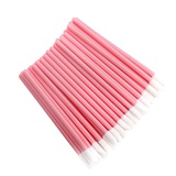 Mekupeu 300 Pieces Disposable Lip Brushes Premium Lipstick Gloss Wands Applicator Makeup Tool Kits, Pink Handle