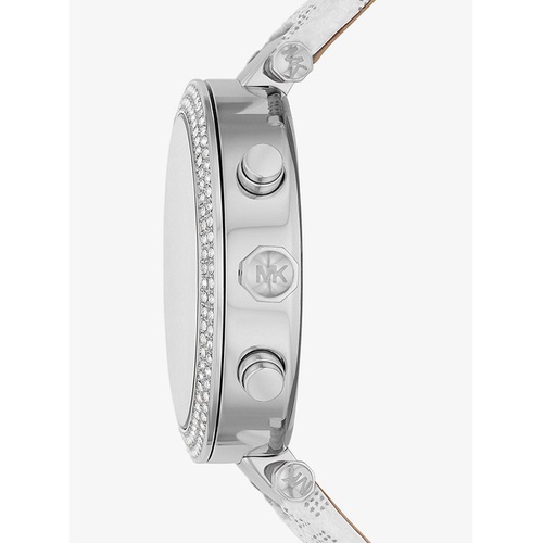 마이클코어스 Michael Kors Oversized Parker Pave Silver-Tone and Logo Watch