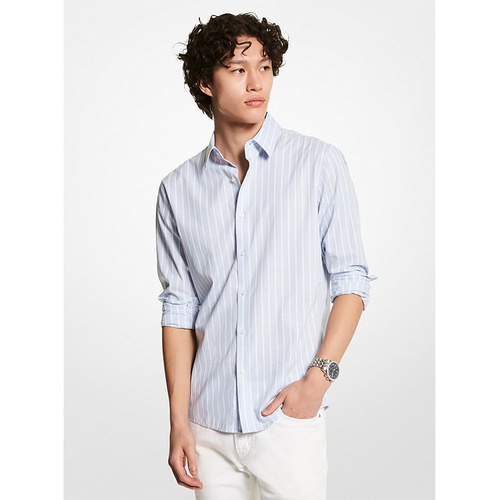 마이클코어스 Michael Kors Mens Slim-Fit Stretch Cotton Stripe Shirt
