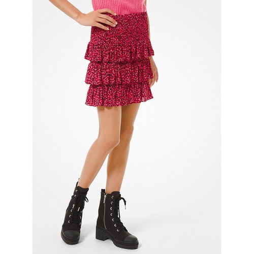 마이클코어스 Michael Michael Kors Petal Stretch Viscose Tiered Ruffle Skirt