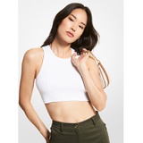 MICHAEL Michael Kors Ribbed Stretch Viscose Cropped Tank Top