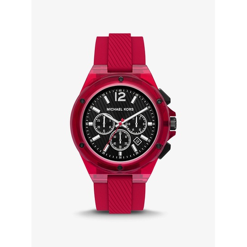 마이클코어스 Michael Kors Oversized Lennox Red-Tone Silicone Watch