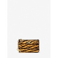 MICHAEL Michael Kors Parker Small Tiger Print Calf Hair Zip Card Case