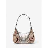 MICHAEL Michael Kors Piper Small Two-Tone Snake Embossed Leather Shoulder Bag