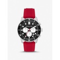 Michael Kors Oversized Cunningham Silver-Tone and Silicone Watch