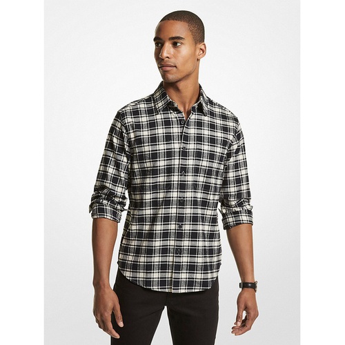 마이클코어스 Michael Kors Mens Slim-Fit Plaid Cotton Flannel Shirt