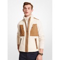 Michael Kors Mens Sherpa and Faux Leather Vest