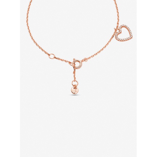 마이클코어스 Michael Kors 14K Rose Gold-Plated Sterling Silver Pave Heart Bracelet