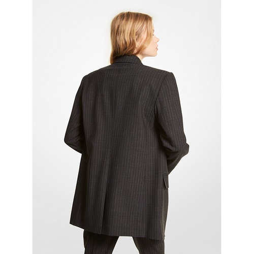 마이클코어스 MICHAEL Michael Kors Pinstripe Stretch Flannel Wool Blazer