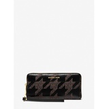 MICHAEL Michael Kors Large Houndstooth Logo and Leather Continental Wallet