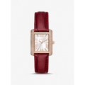 Michael Kors Mini Emery Pave Rose Gold-Tone and Crocodile Embossed Leather Watch