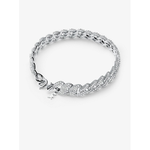 마이클코어스 Michael Kors Precious Metal-Plated Sterling Silver Pave Curb Link Bracelet